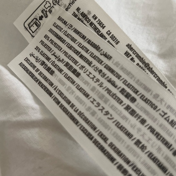 Abercrombie & Fitch White Dipped-Waist Smocked Midi Dress NWT Large - Picture 10 of 11